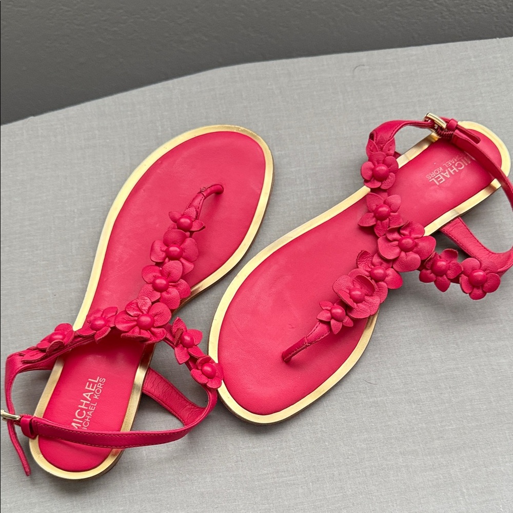 Michael Kors Fuchsia Floral Sandals